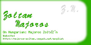 zoltan majoros business card